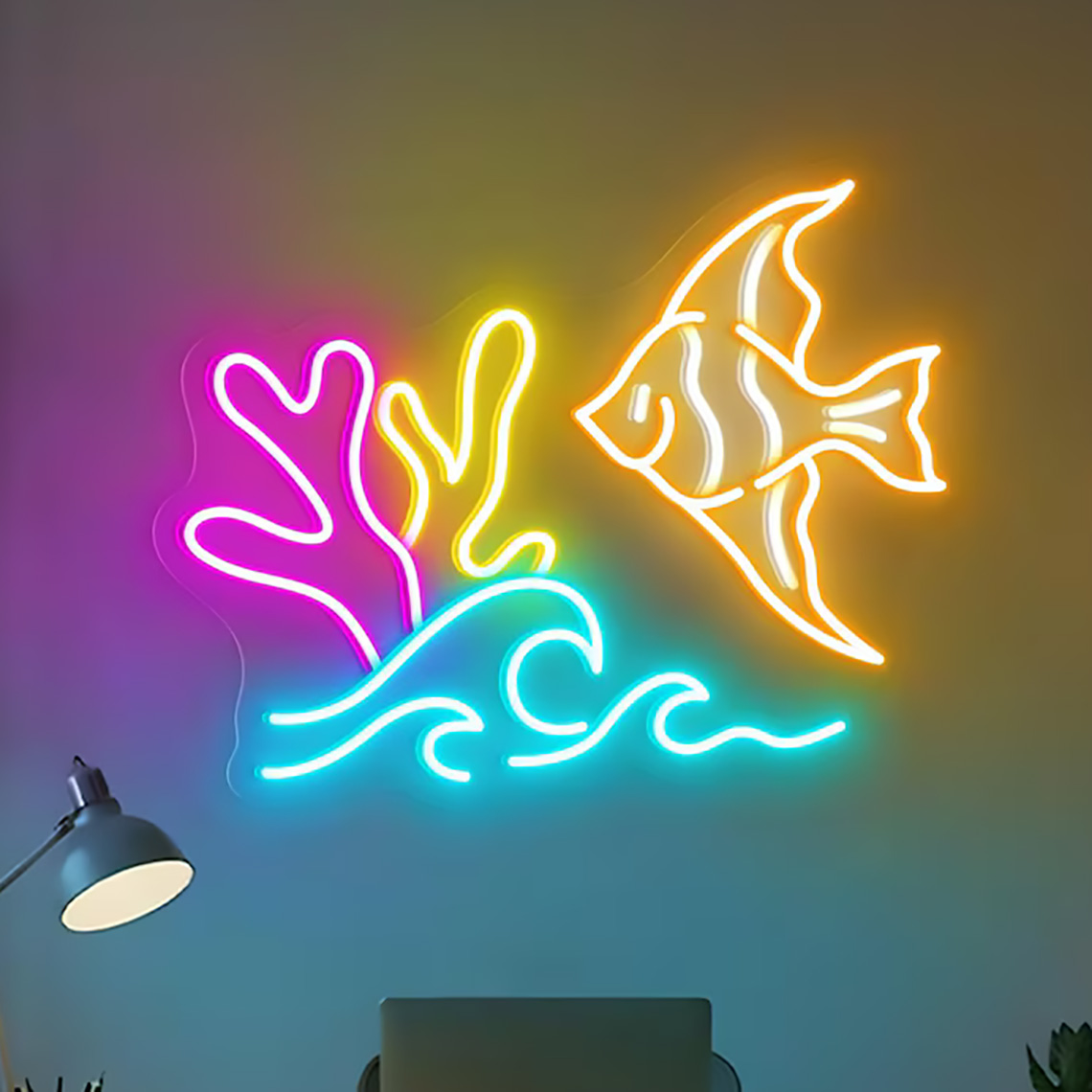 Aquarium Fish Restaurant - Fish Neon Sign Sea Animal Neon