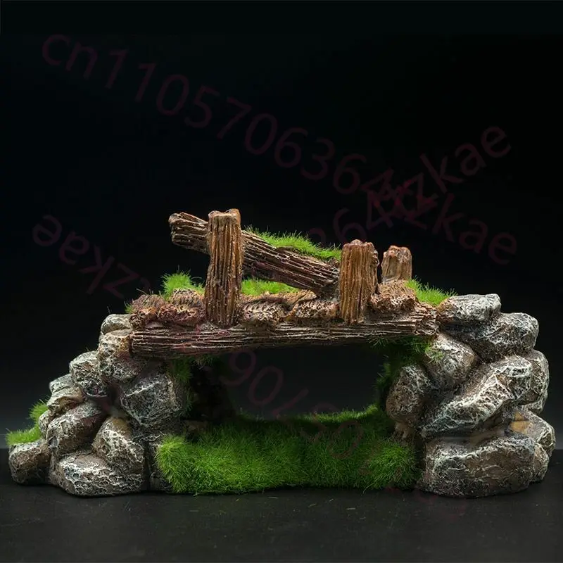 Creative Fish Tank Resin Ornam - Aquarium Fish Bridge 评论和价格