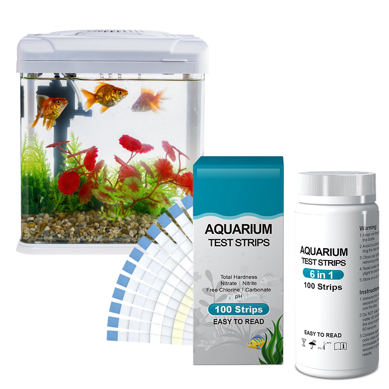 100pcs 6-in-1 Water Quality Te - Aquarium Fish Pond 评论和价格