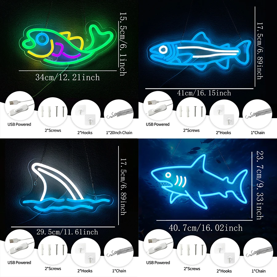 Light Up Sign For Fishing Shop - Aquarium Fish Restaurant 评论和价格